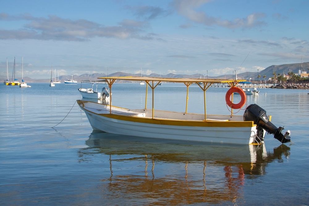 A Panga Boat In The Bay 