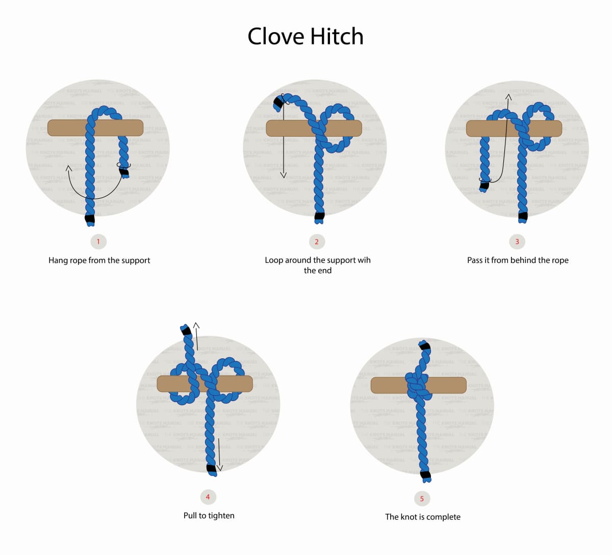 rolling hitch knot in 6 simple steps