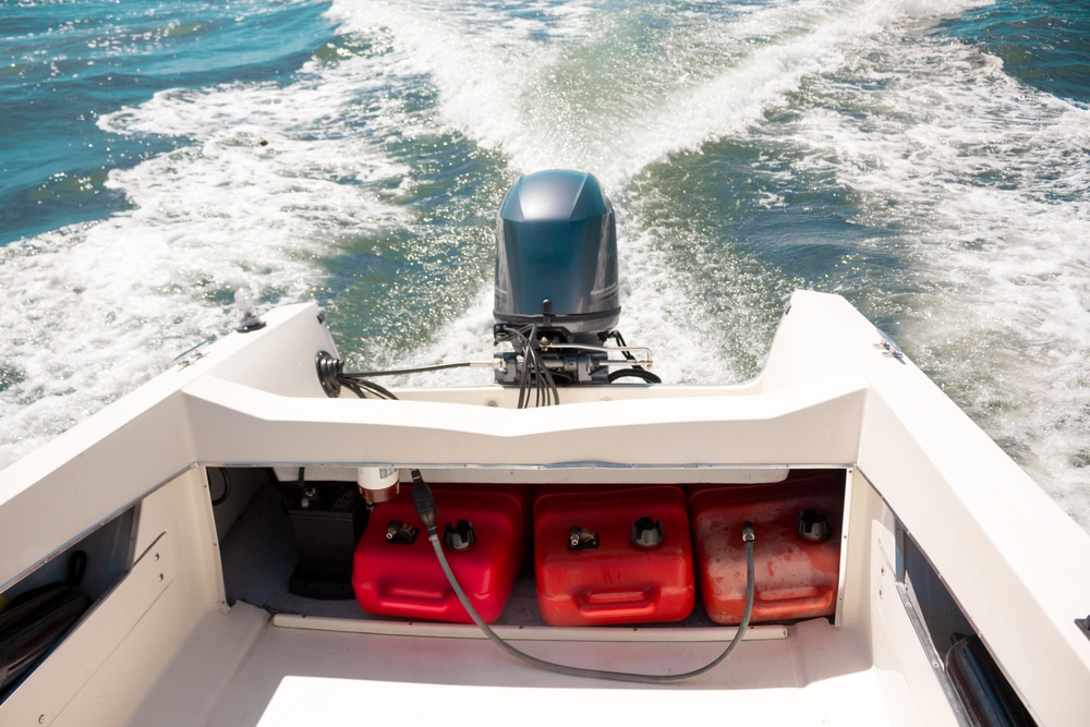 gas tanks in the boat