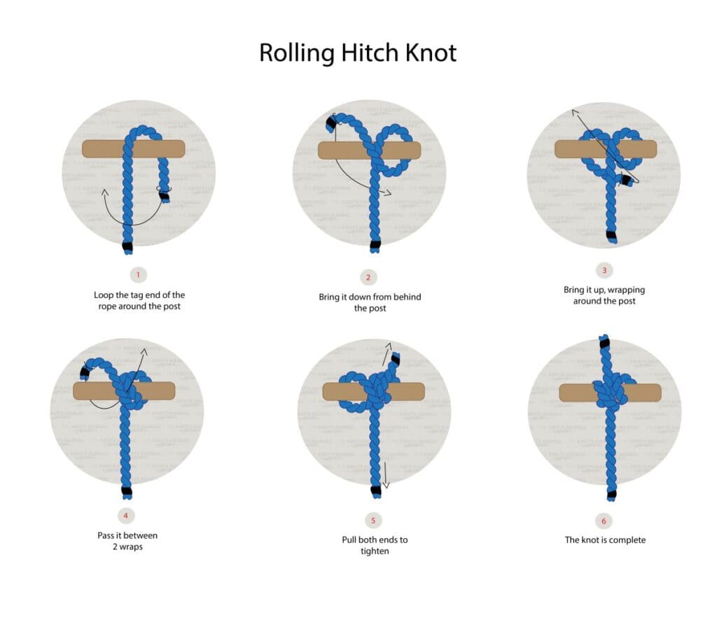 clove hitch knot in 5 simple steps