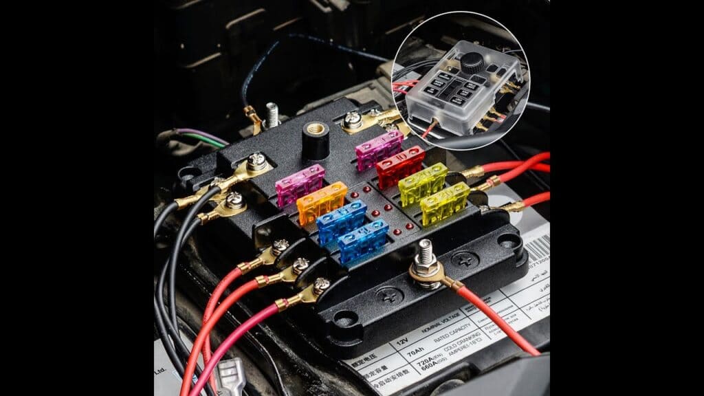 wire fuse block with different colors wiring