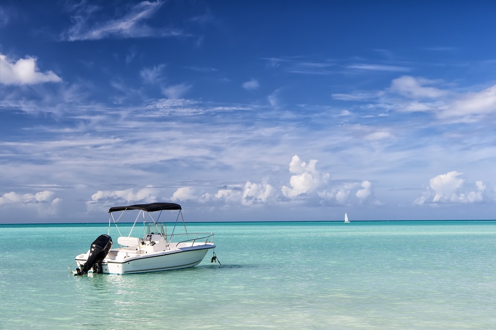 Bright View Of Exotic Colorful Beautiful Marine Beach Of Antigua