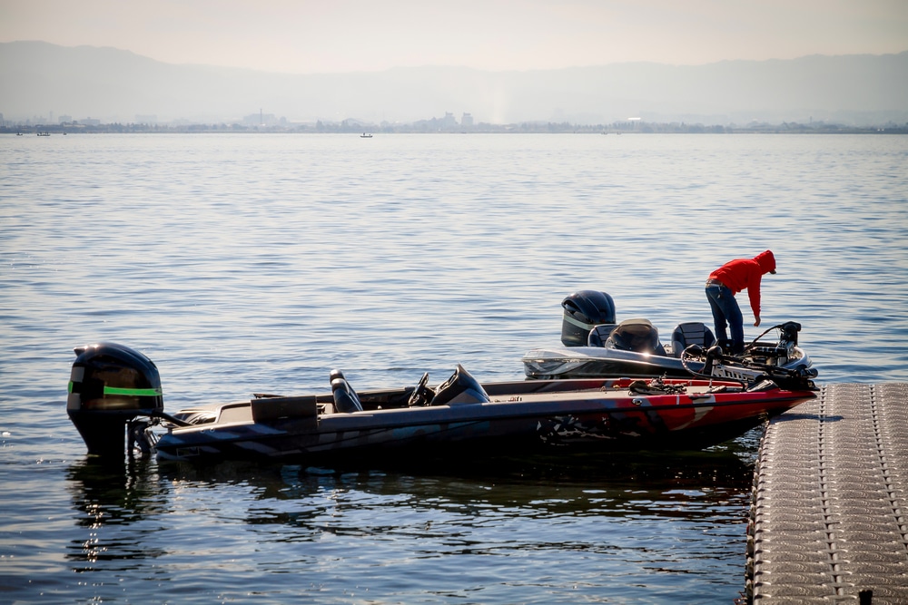 A view of a bass boat