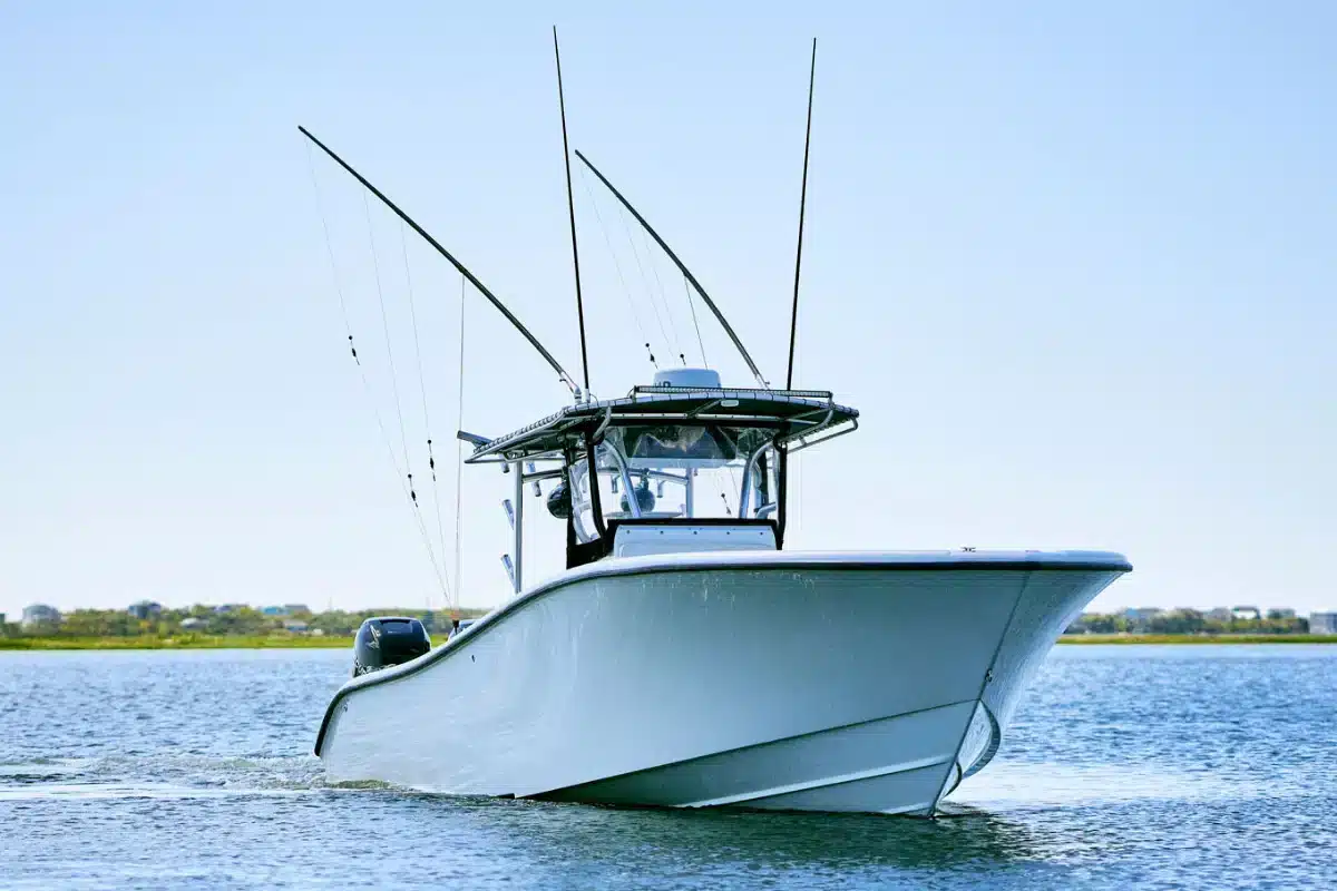 A view of a fishing boat in the sea