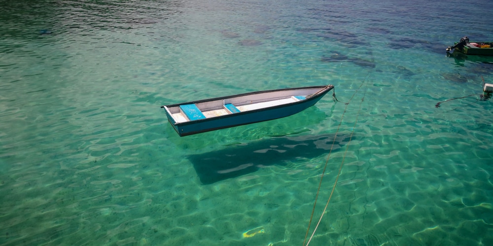 A view of a boat floating on sea