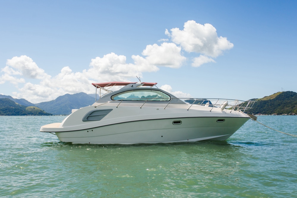 A view of a speedboat in the sea