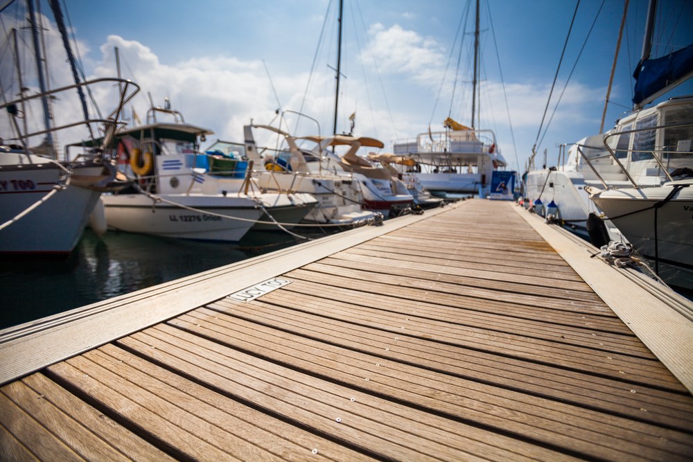 A view of boats on a dock