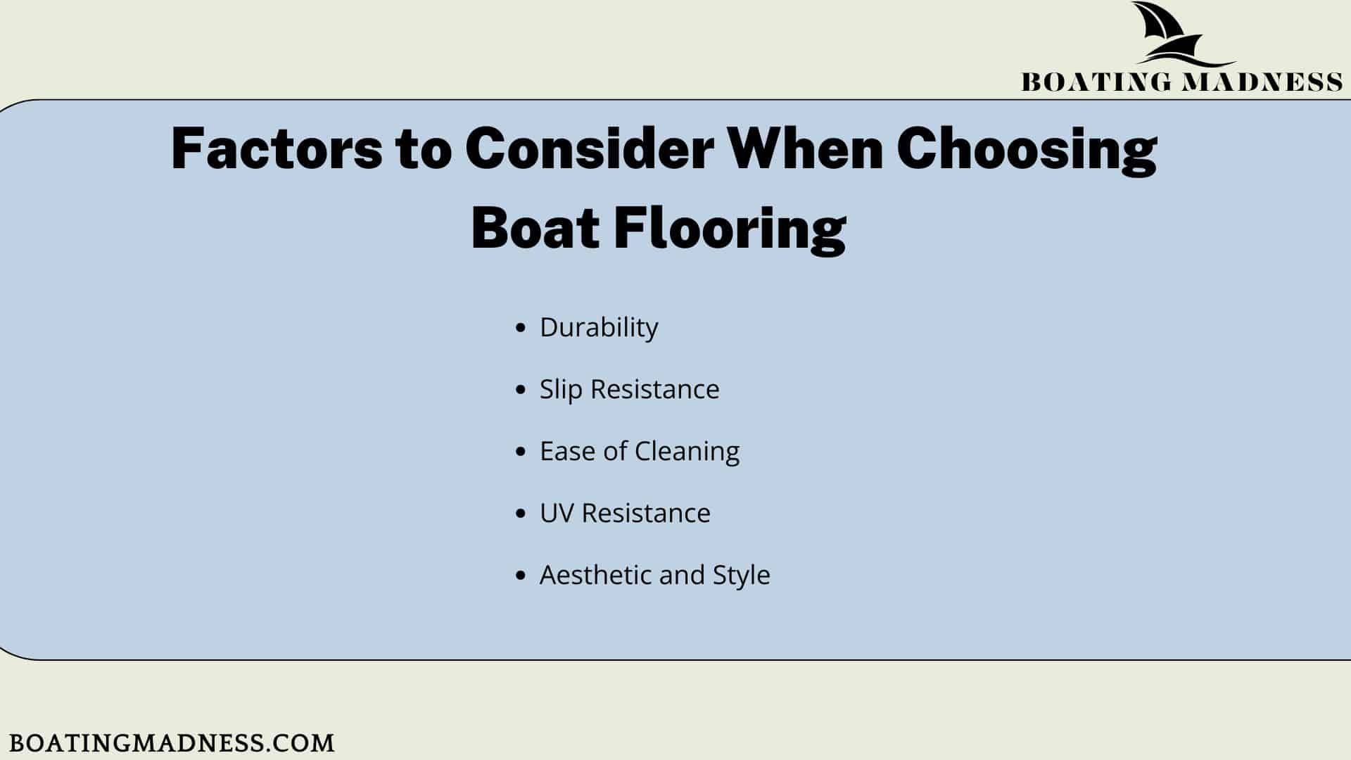 Factors to Consider When Choosing Boat Flooring