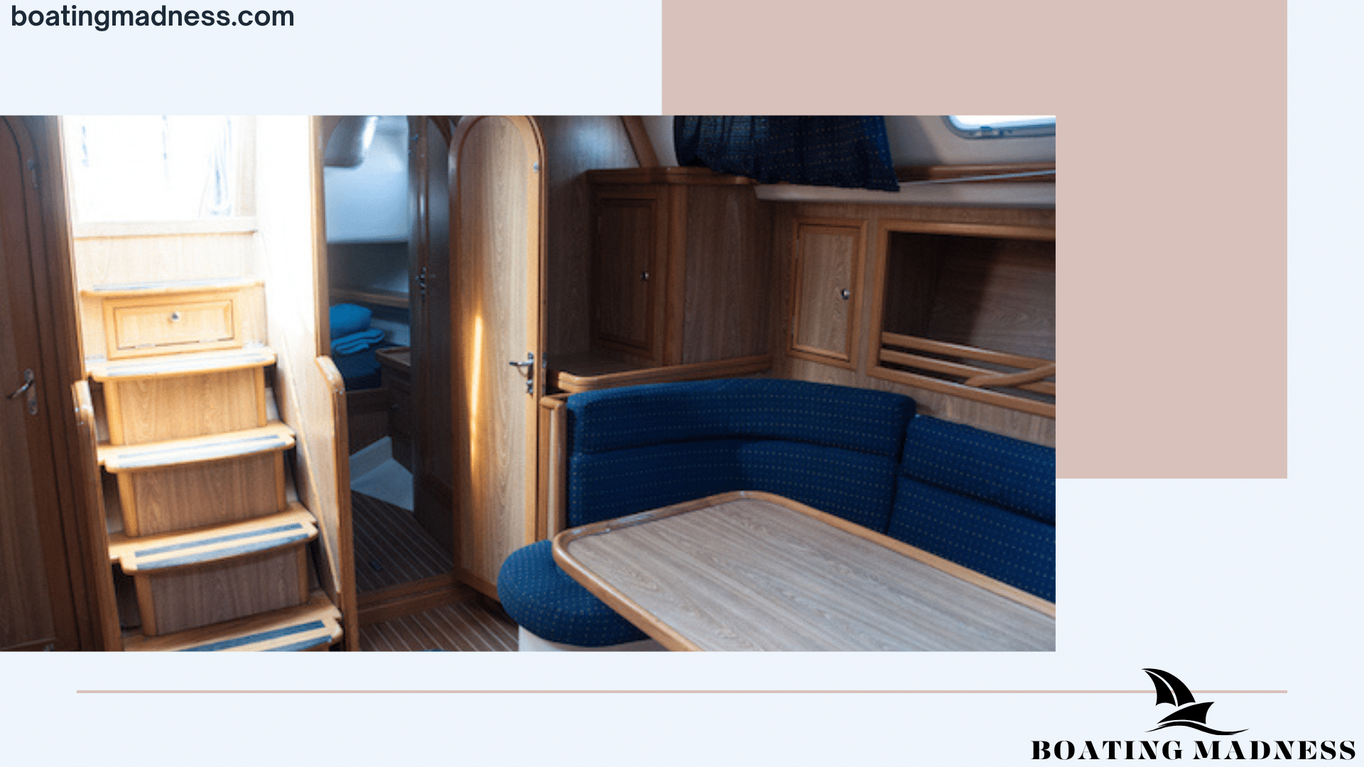 the interior of the sailing boat